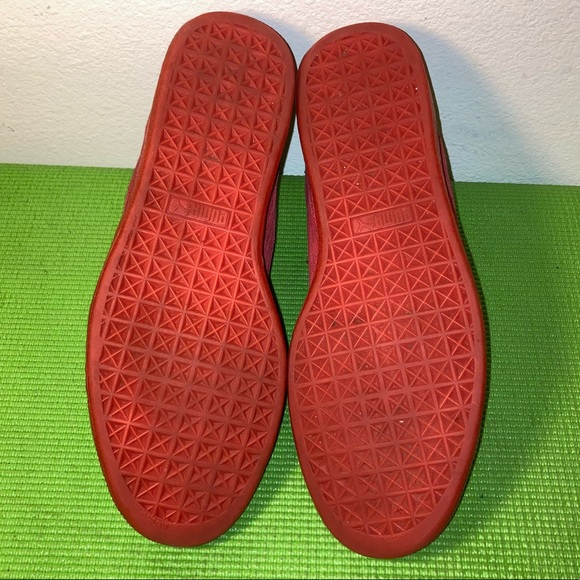 Puma Suede Mens Sneaker Triple Red No 360231 05 Lace Up Low Top Sneaker Size 9.5 - Picture 8 of 10